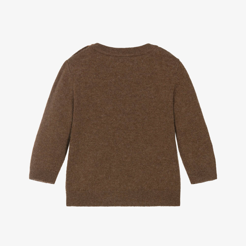 Bonpoint-Boys Brown Pure Cashmere Knit Jumper | Childrensalon Outlet