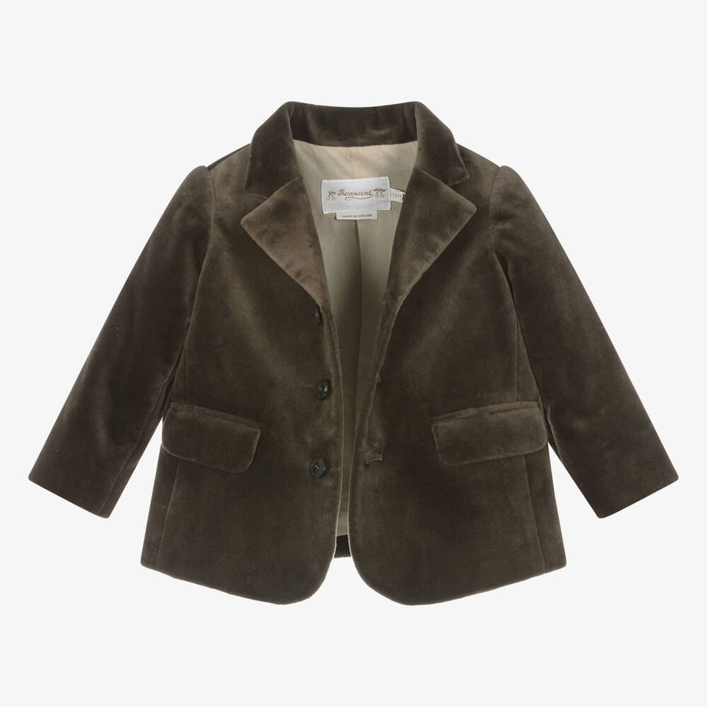 Bonpoint Blazer marron en velours gar on