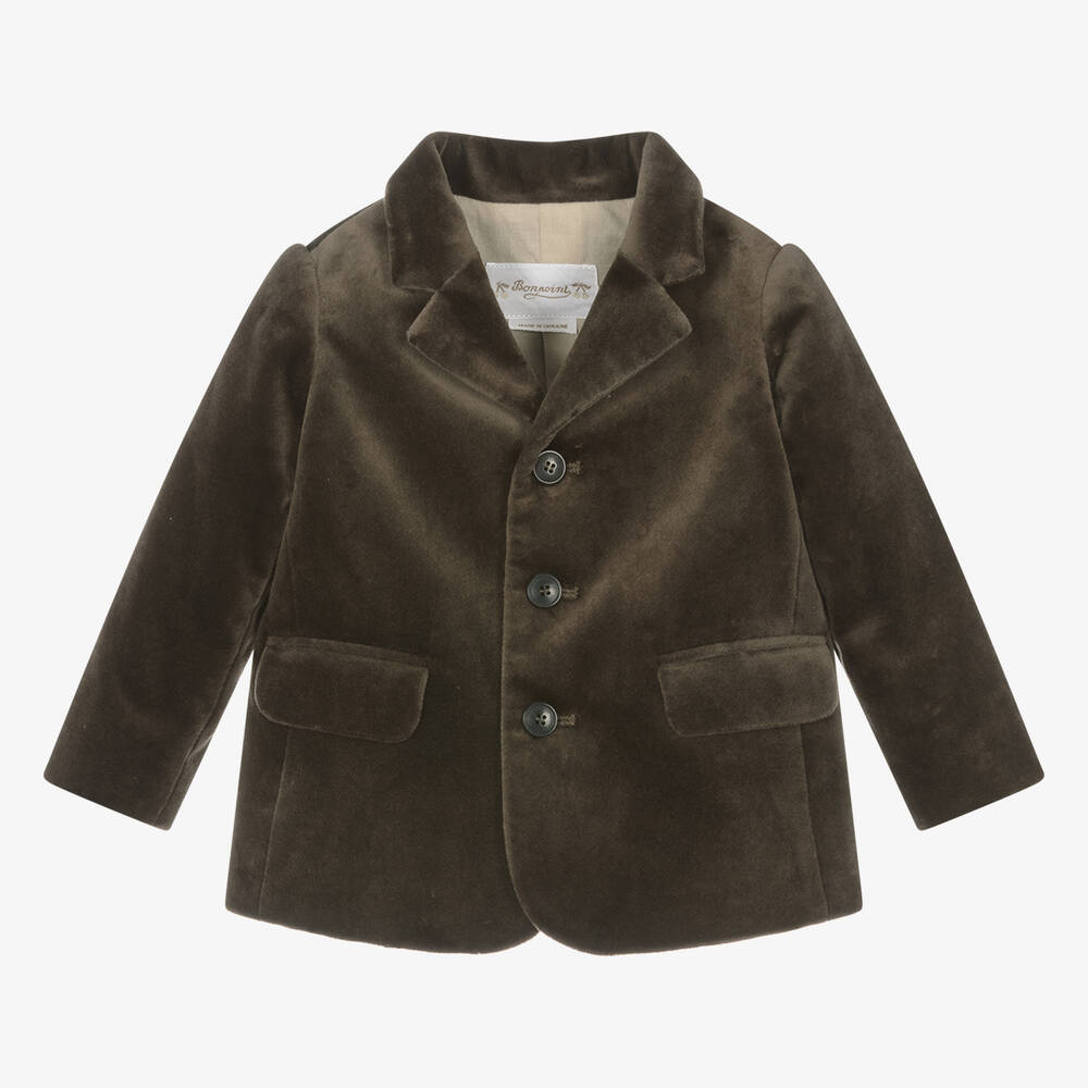 Bonpoint - Boys Brown Velvet Blazer | Childrensalon