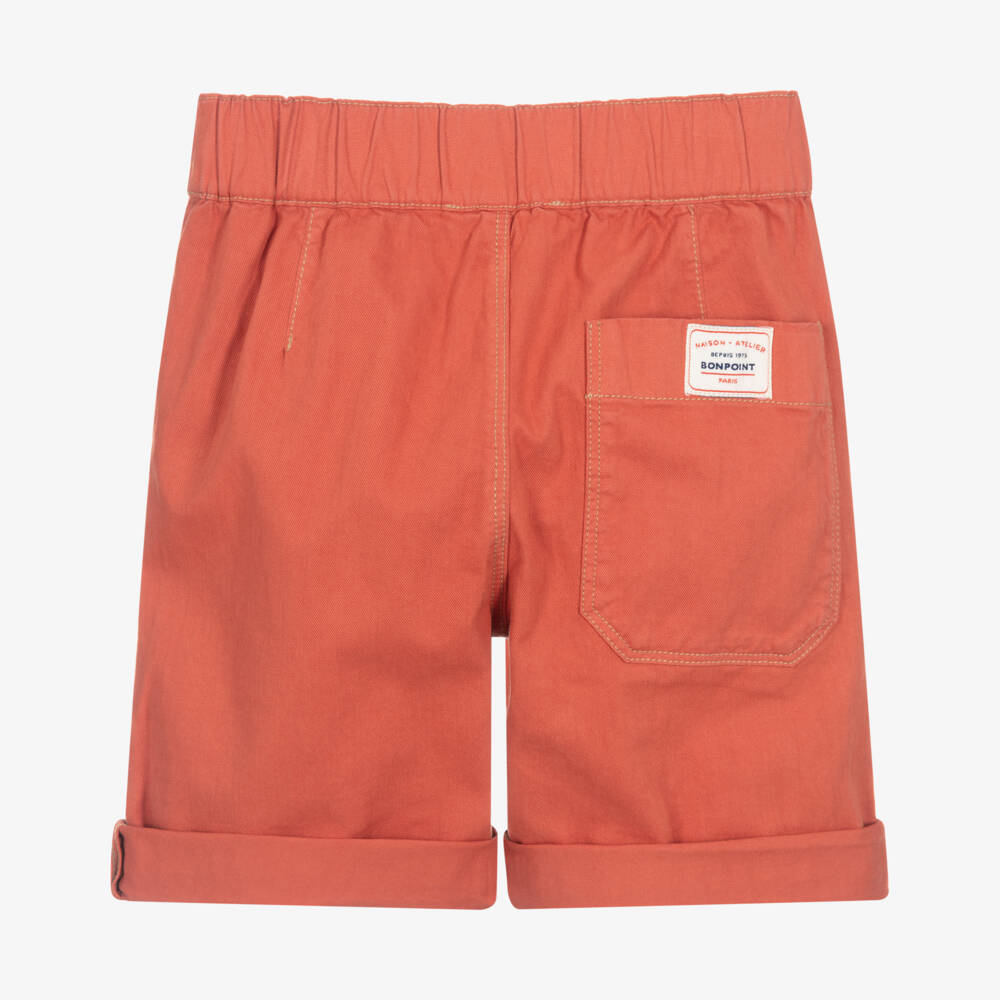 Bonpoint-Boys Burnt Orange Cotton Bermuda Shorts | Childrensalon Outlet