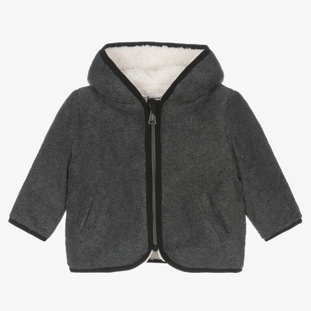 Bonpoint - Anthrazitgraue Fleecejacke mit Zip | Childrensalon