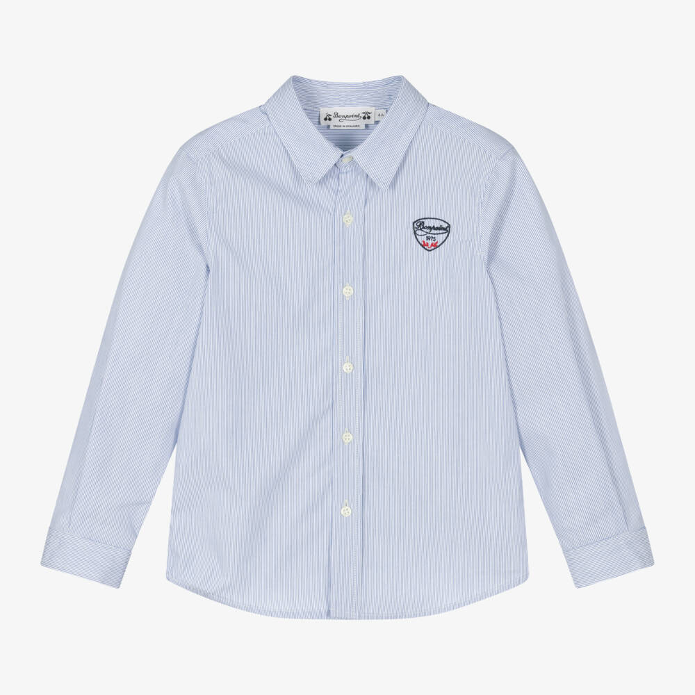 Bonpoint-Boys Cotton Pinstripe Shirt | Childrensalon Outlet
