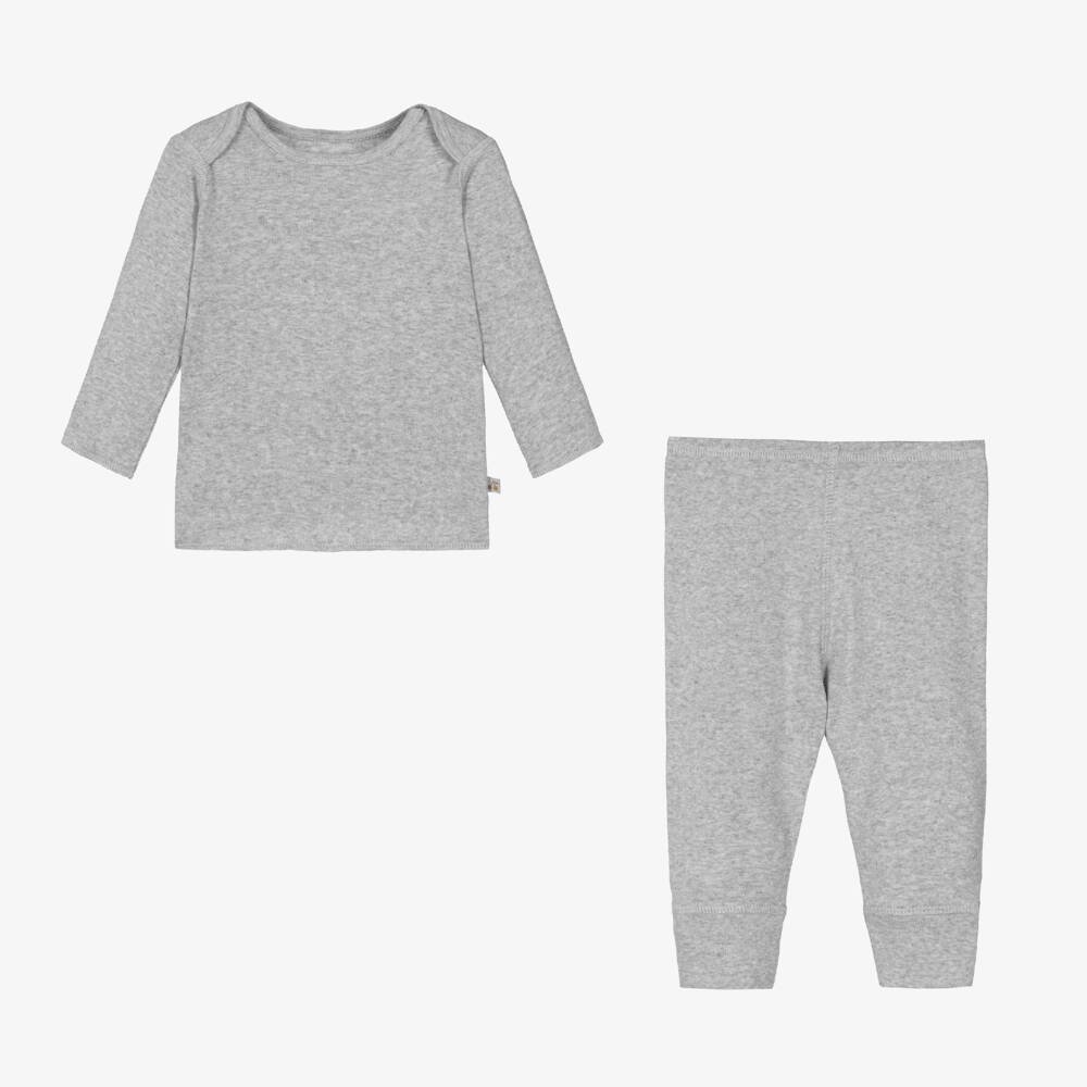 Bonpoint-Boys Cozy Grey Cotton Set | Childrensalon Outlet
