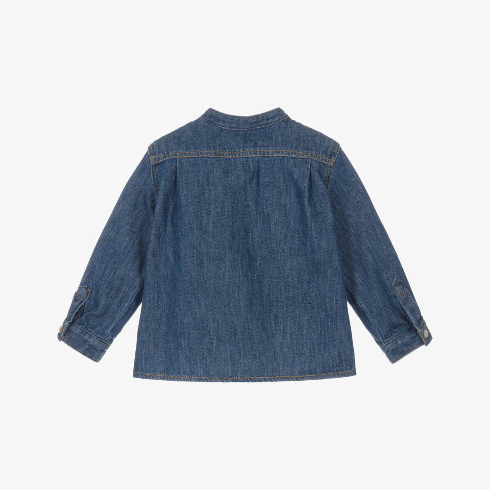 Bonpoint-Boys Denim Blue Button-Down Shirt | Childrensalon Outlet
