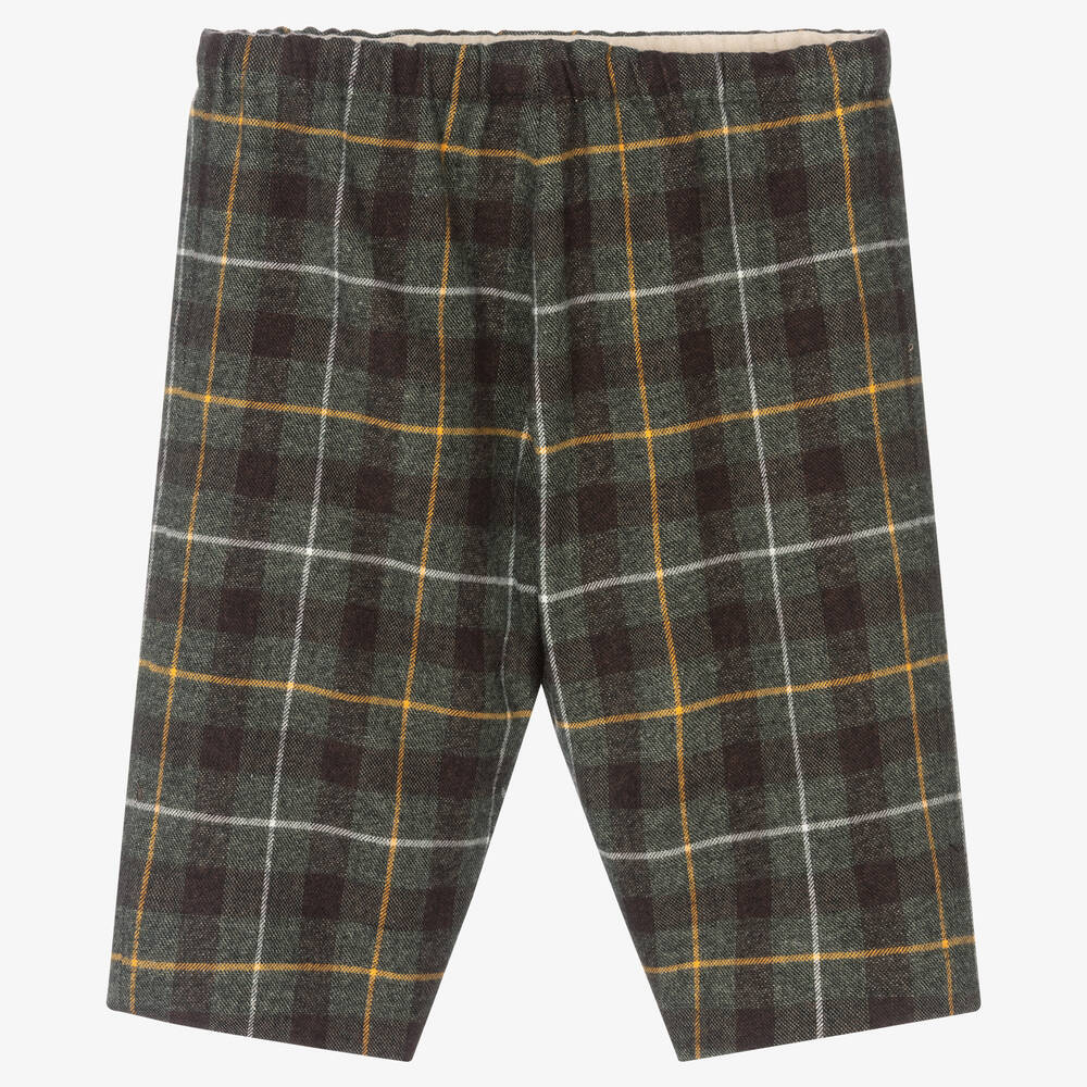 Bonpoint - Boys Green Check Trousers | Childrensalon