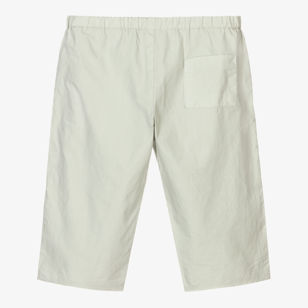 Bonpoint-Boys Green Cotton Trousers | Childrensalon Outlet