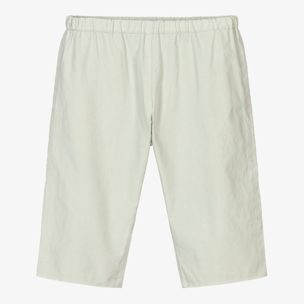 Bonpoint - Boys Green Cotton Trousers | Childrensalon