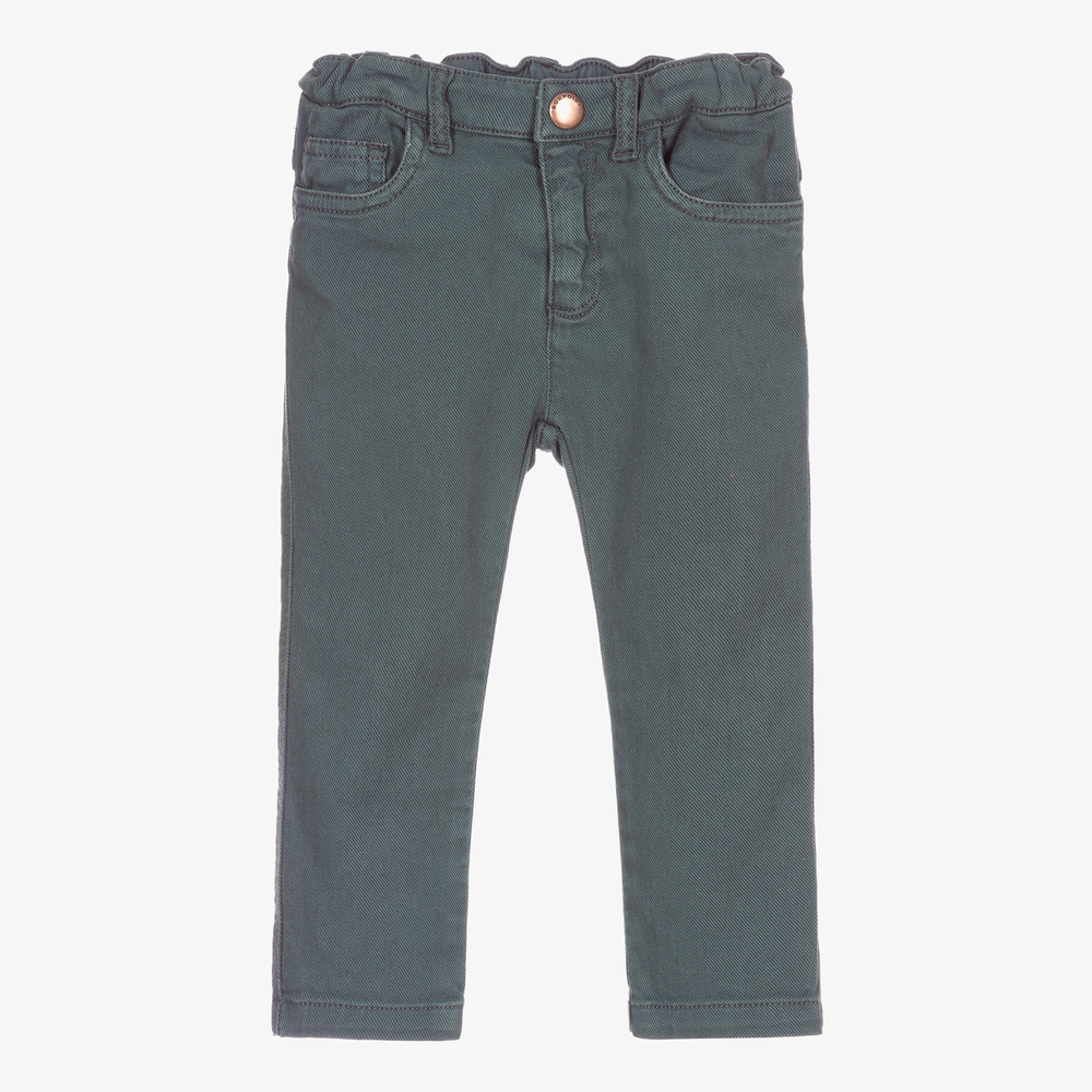 Bonpoint-Boys Green Denim Trousers | Childrensalon Outlet
