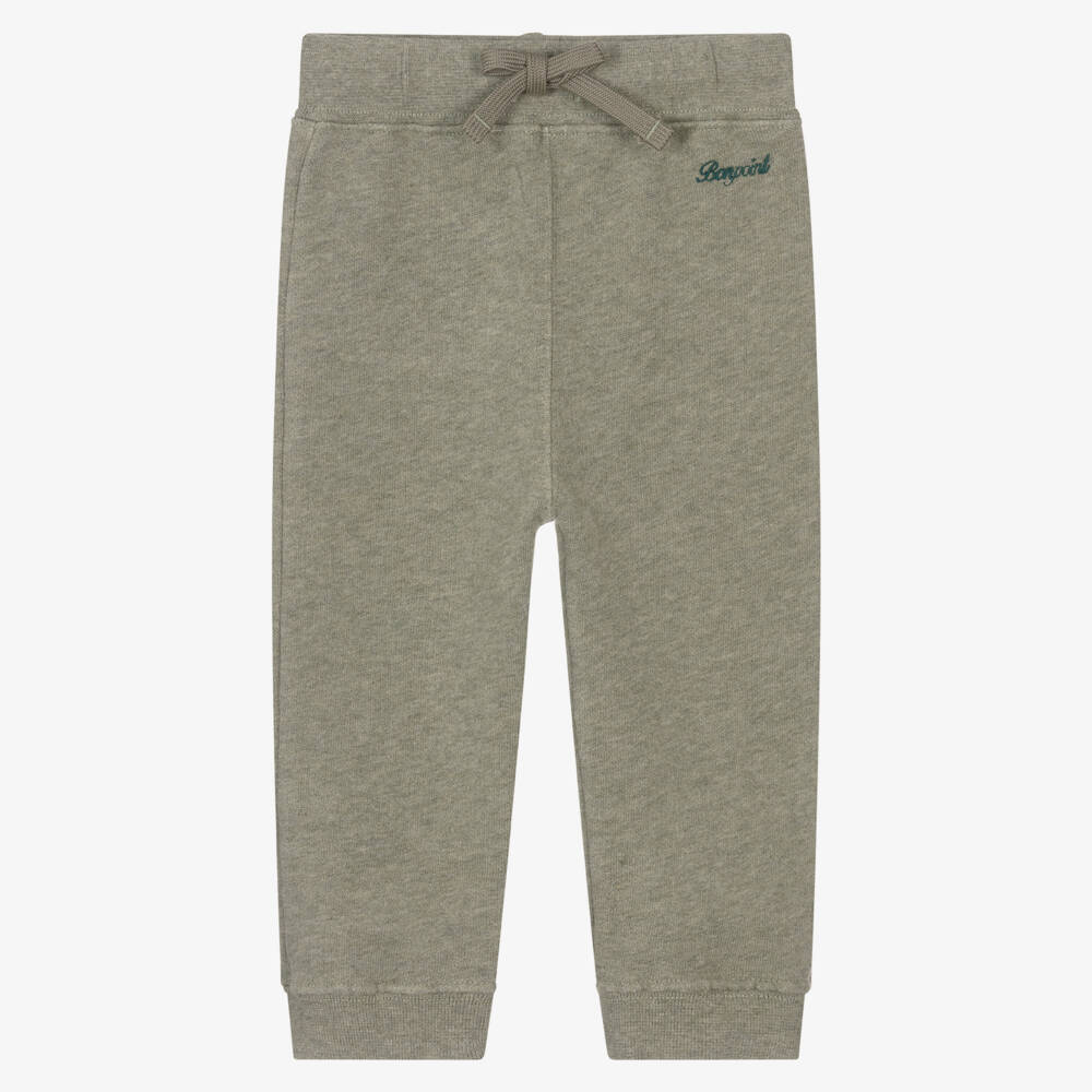 Bonpoint-Boys Green Marl Drawstring Joggers  | Childrensalon Outlet