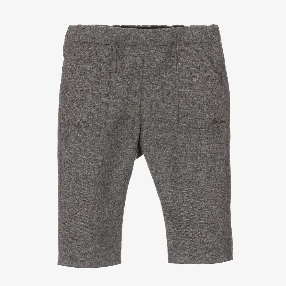 Bonpoint-Boys Grey Brushed Wool Trousers | Childrensalon Outlet