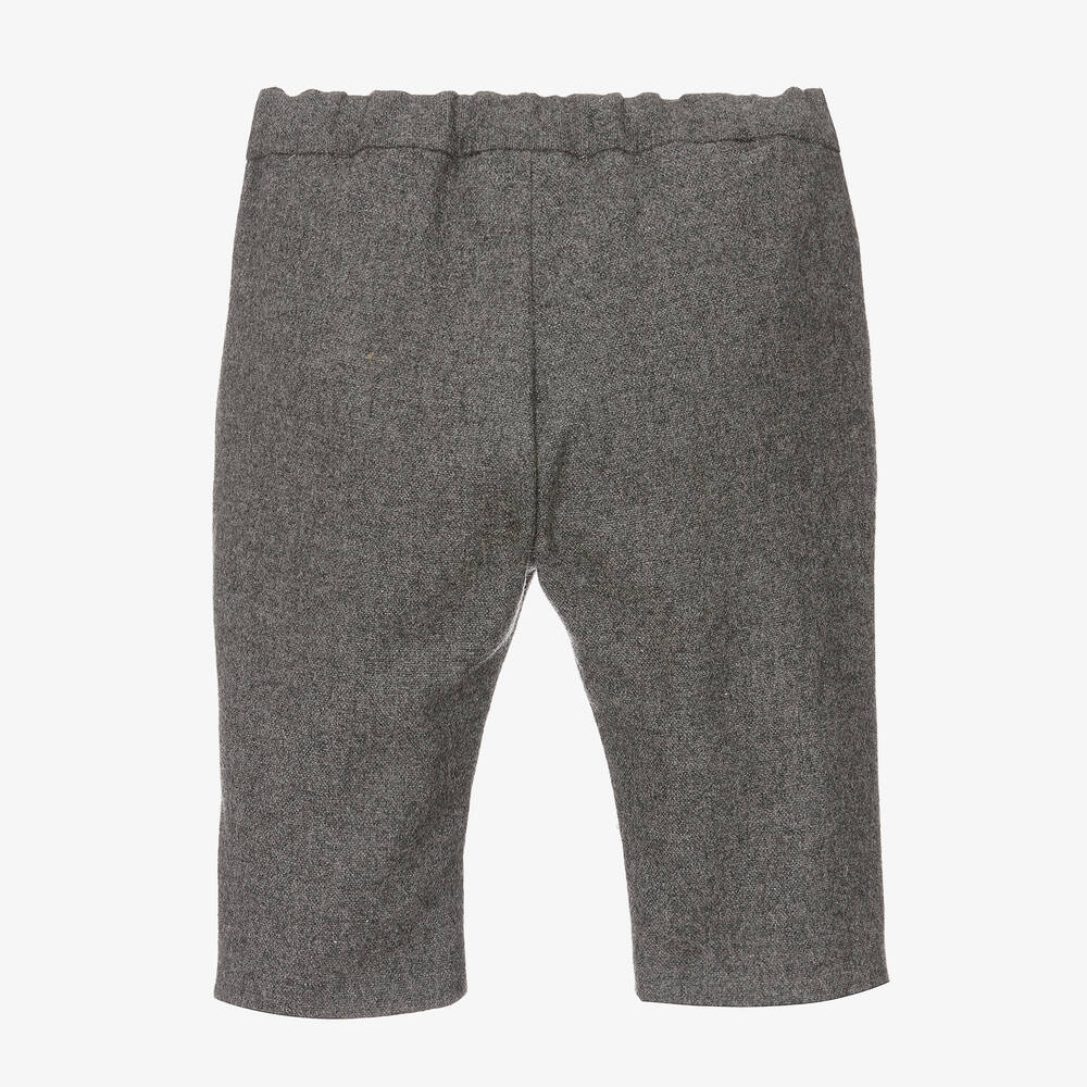 Bonpoint-Boys Grey Brushed Wool Trousers | Childrensalon Outlet