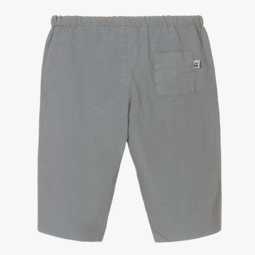 Bonpoint-Boys Grey Cotton Trousers | Childrensalon Outlet
