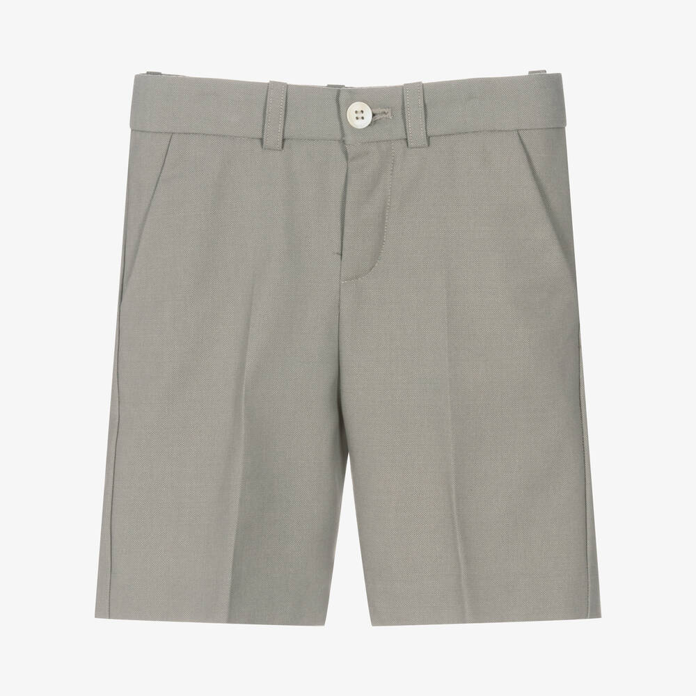 Bonpoint - Short chino gris en coton et laine | Childrensalon