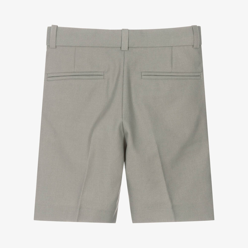 بونبوان-شورت تشينو قطن وصوف لون رمادي للأولاد | Childrensalon Outlet