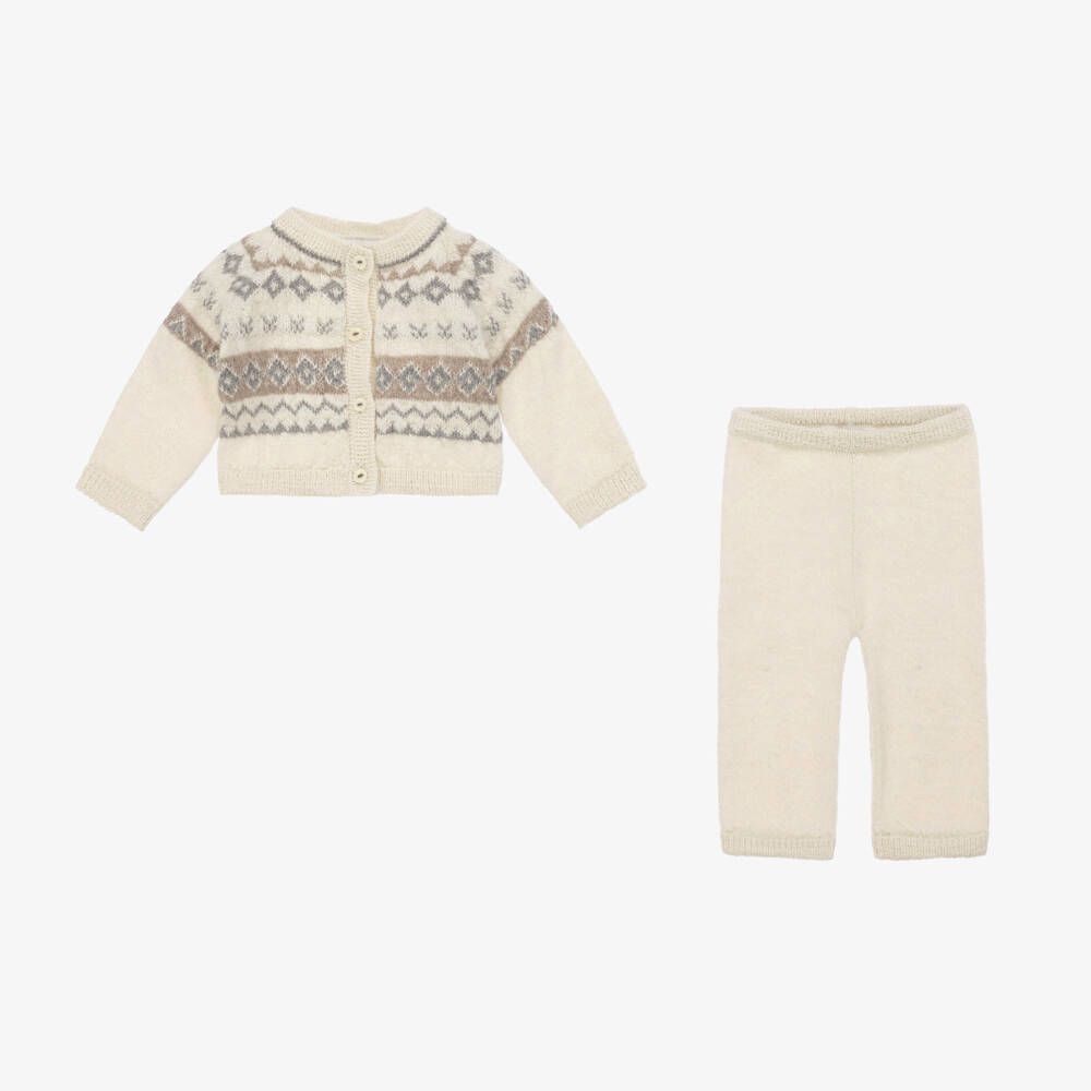 Bonpoint-Boys Ivory Alpaca Knit Set | Childrensalon Outlet