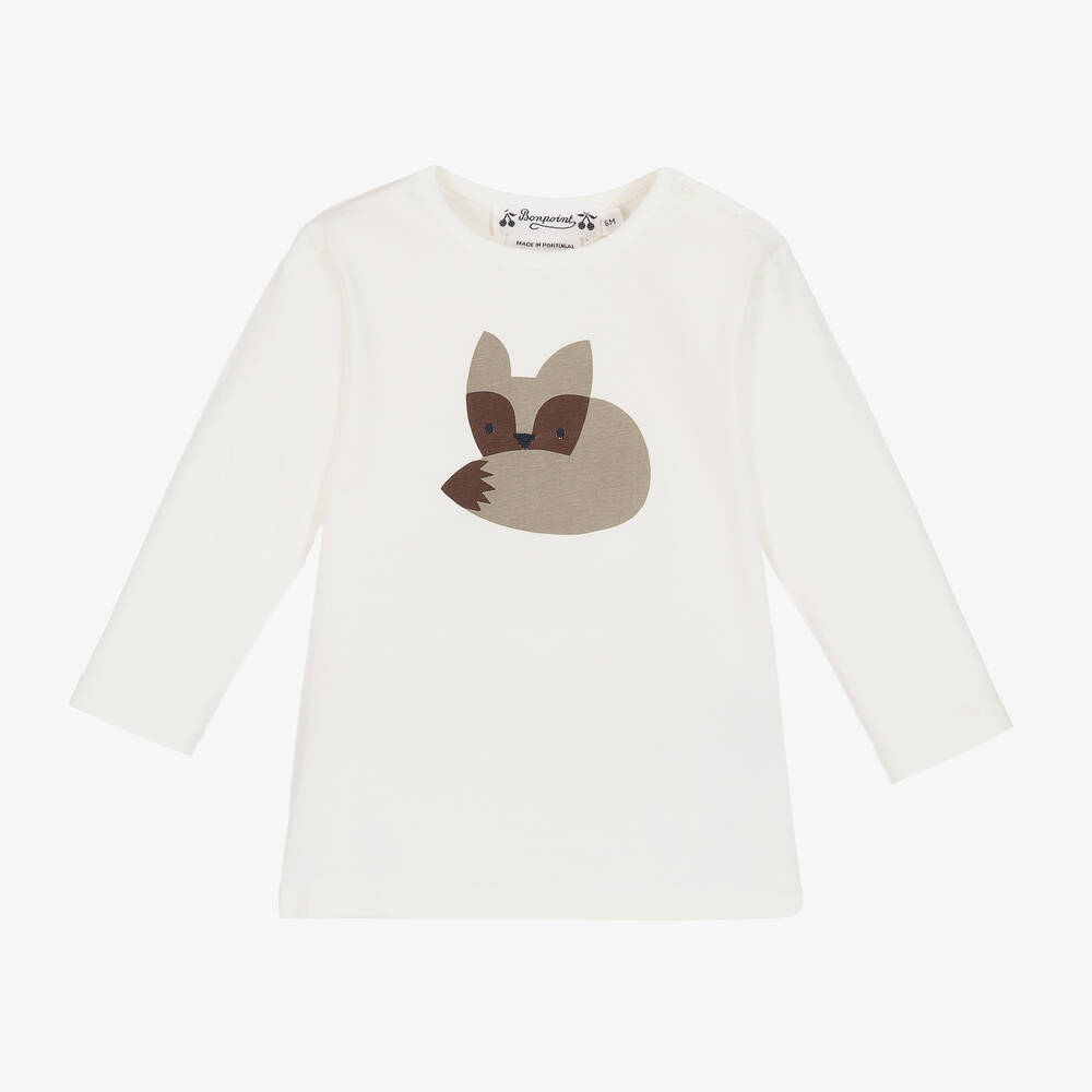 Bonpoint - Boys Ivory Fox Cotton Top | Childrensalon