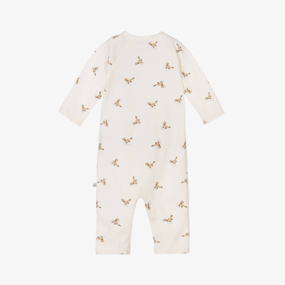 Bonpoint-أفرول رومبر بطبعة ثعلب قطن لون عاجي للأطفال | Childrensalon Outlet