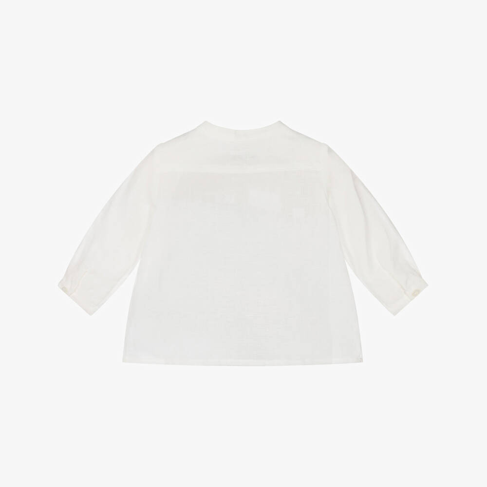 Bonpoint-Boys Ivory Linen Shirt | Childrensalon Outlet