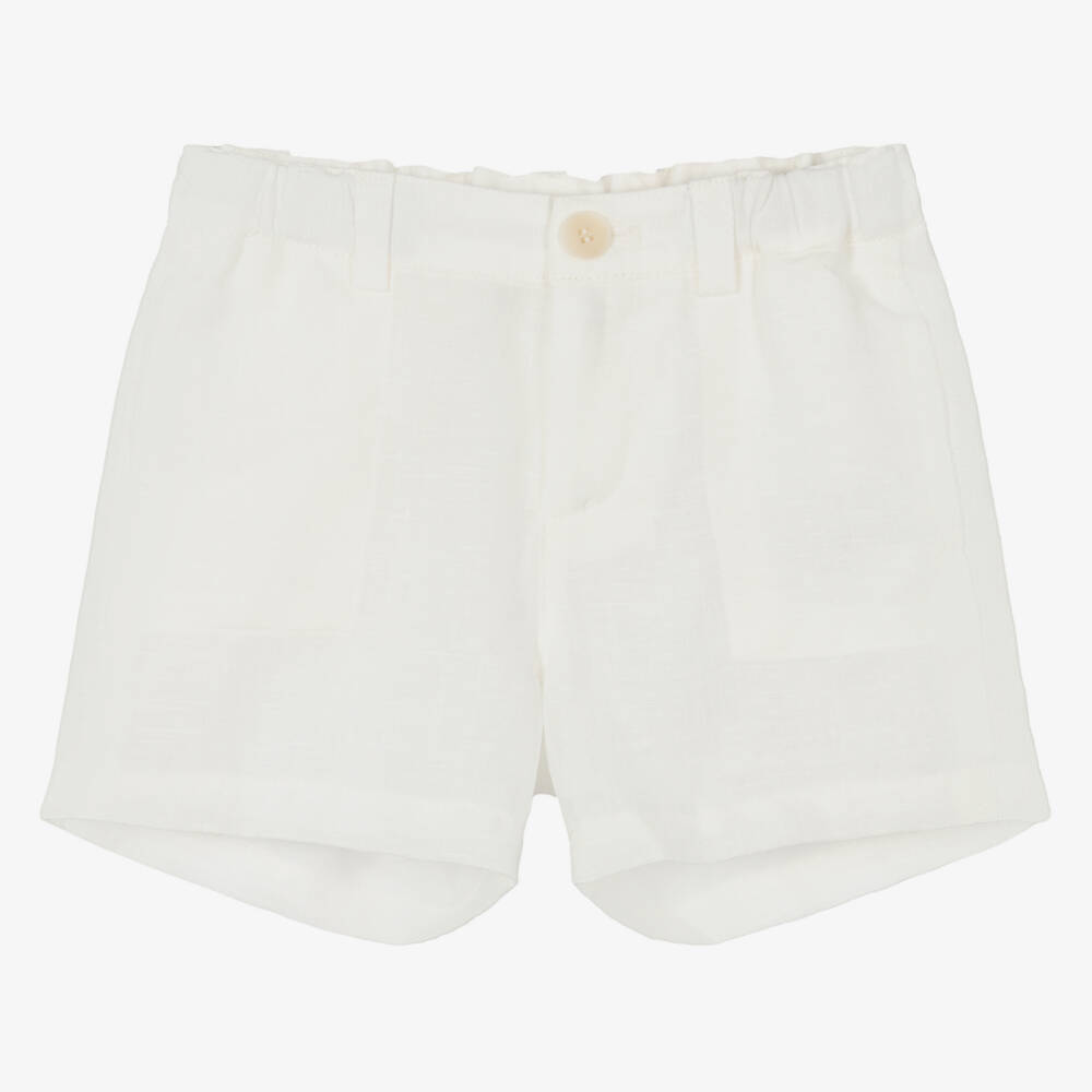 Bonpoint-Boys Ivory Linen Shorts | Childrensalon Outlet