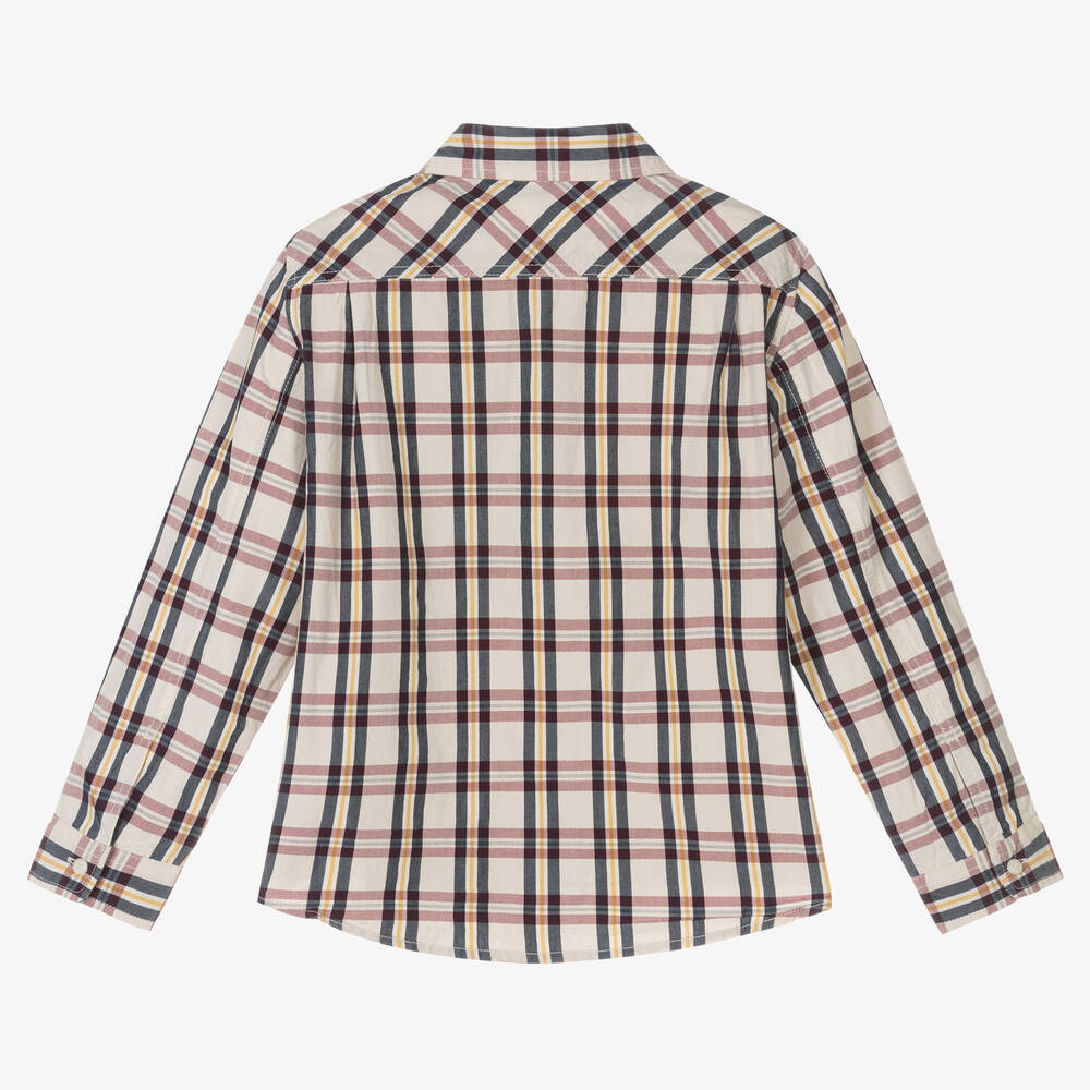 Bonpoint Floriant check-print shirt - Blue
