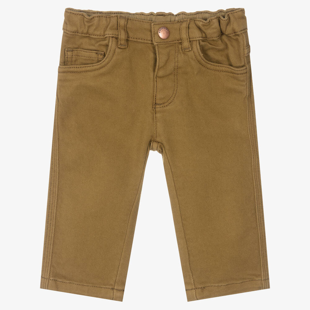 Bonpoint - Boys Khaki Green Denim Jeans | Childrensalon