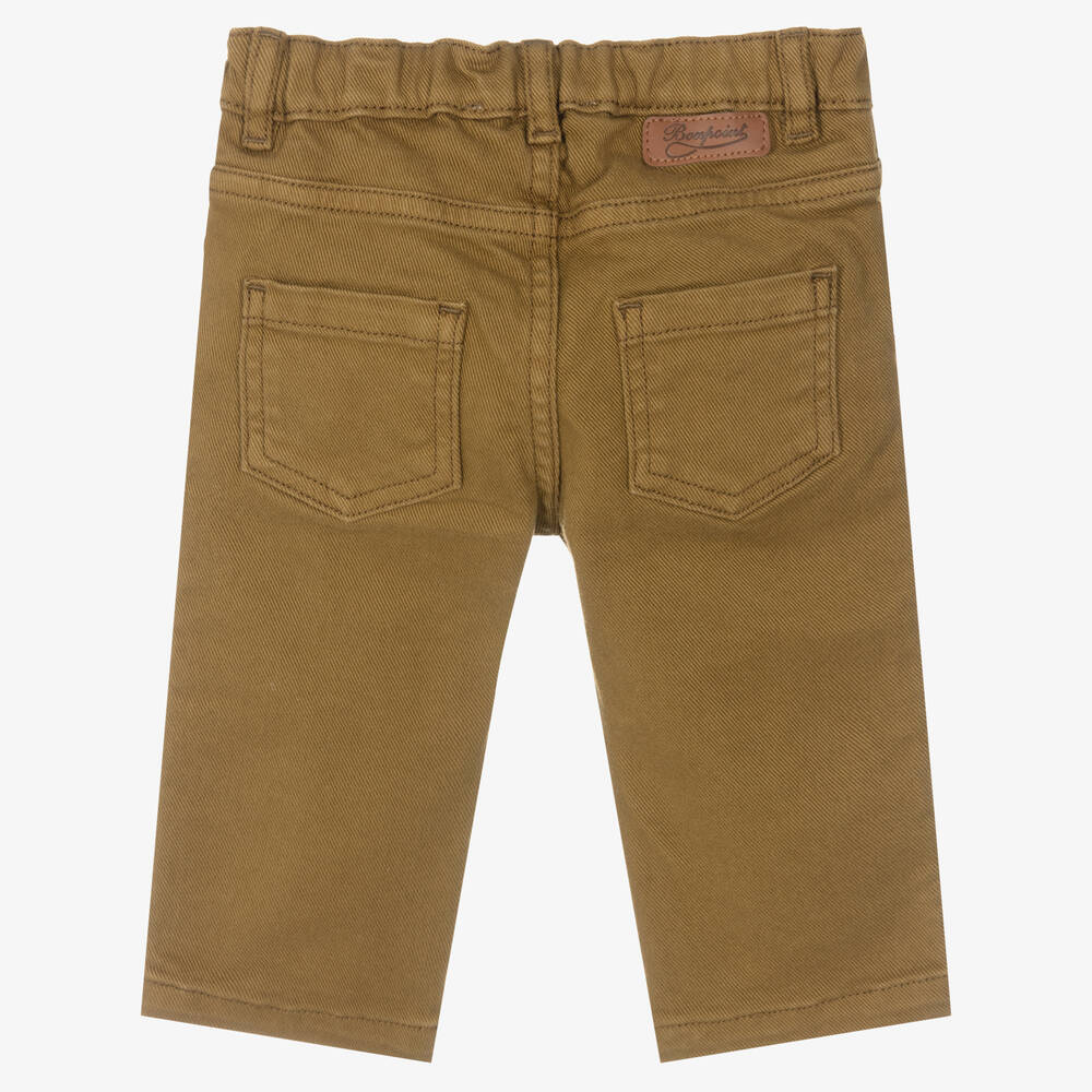 Bonpoint-Boys Khaki Green Denim Jeans | Childrensalon Outlet