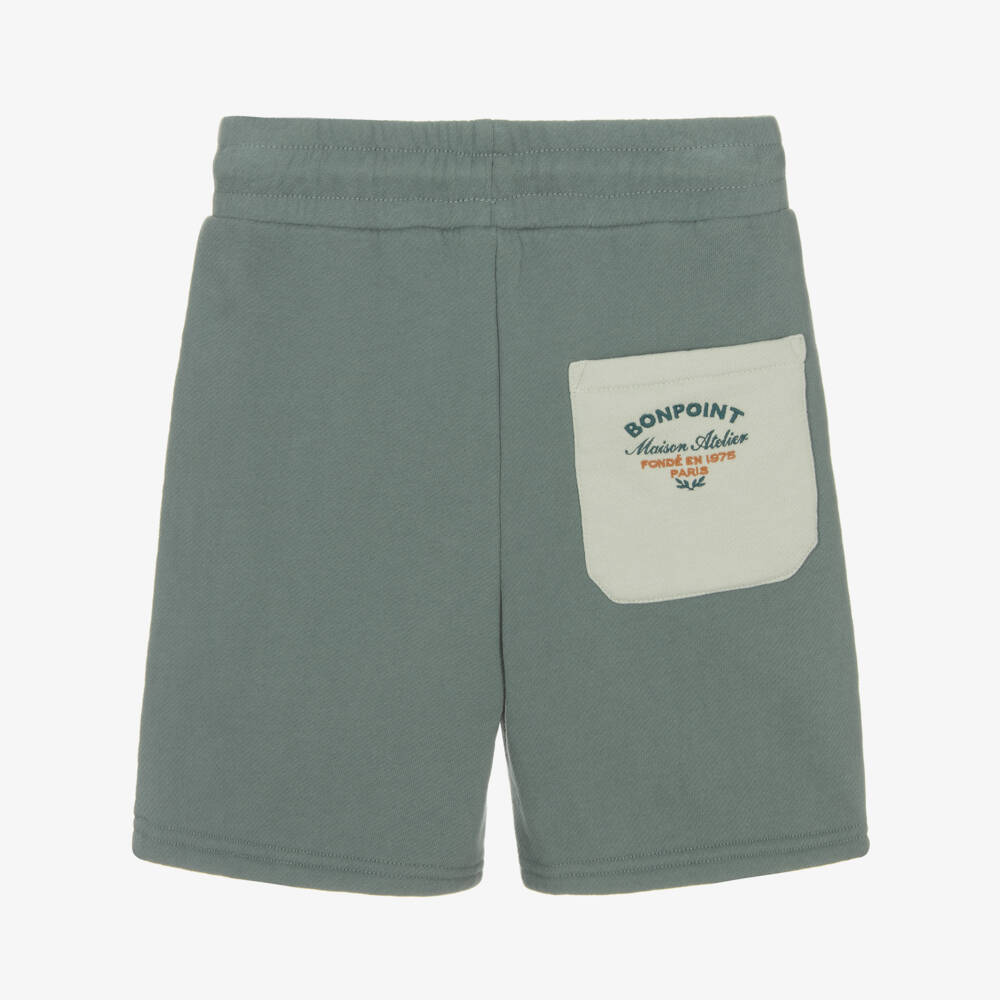 Bonpoint-Boys Leafy Green Cotton Shorts | Childrensalon Outlet