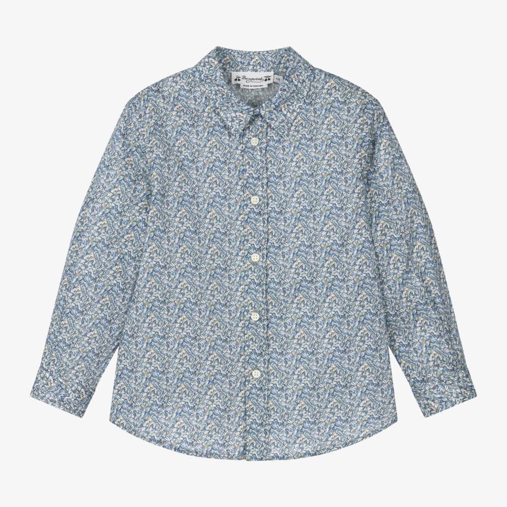 Bonpoint-Boys Liberty Patterned Cotton Shirt | Childrensalon Outlet