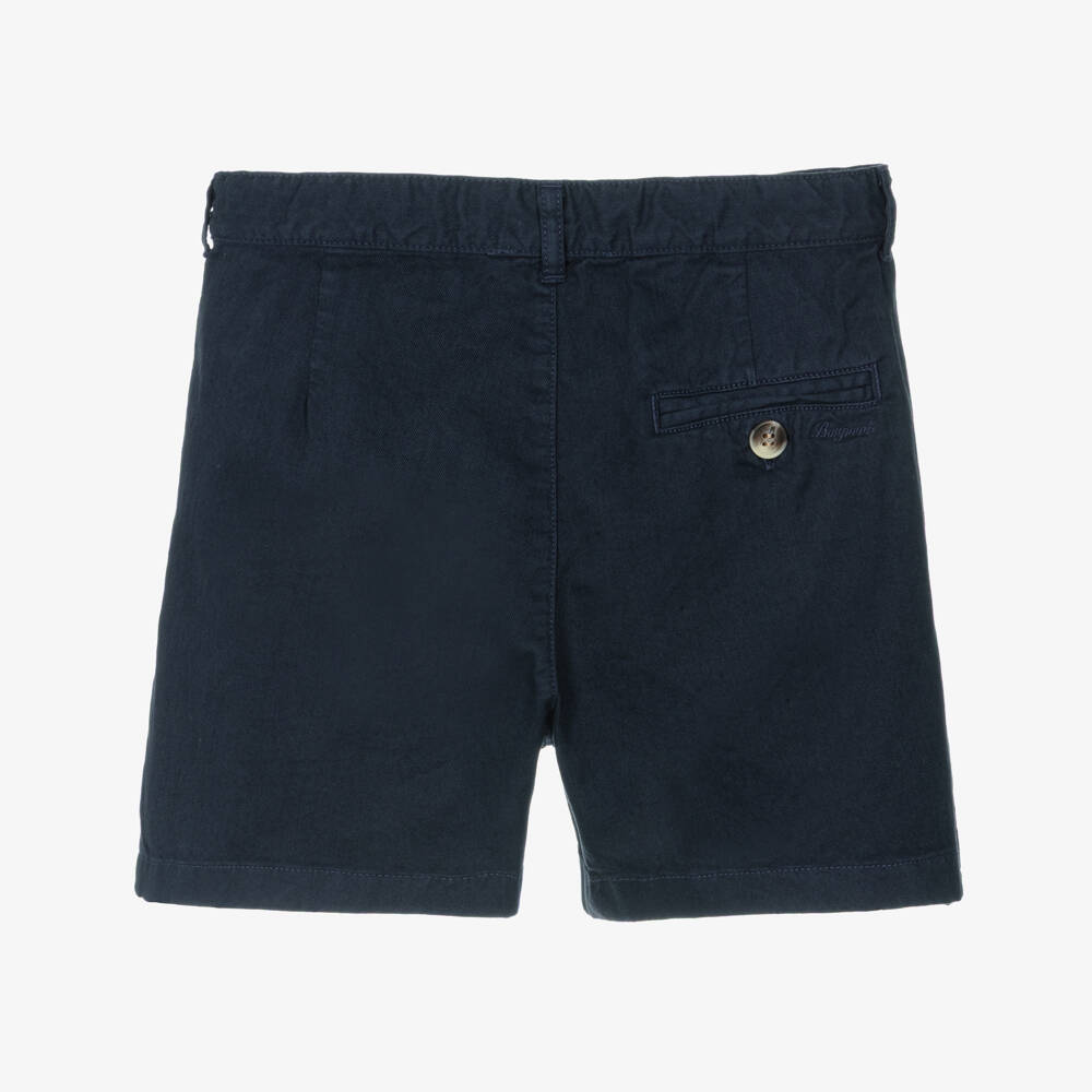 Bonpoint-Boys Navy Blue Cotton Chino Shorts | Childrensalon Outlet