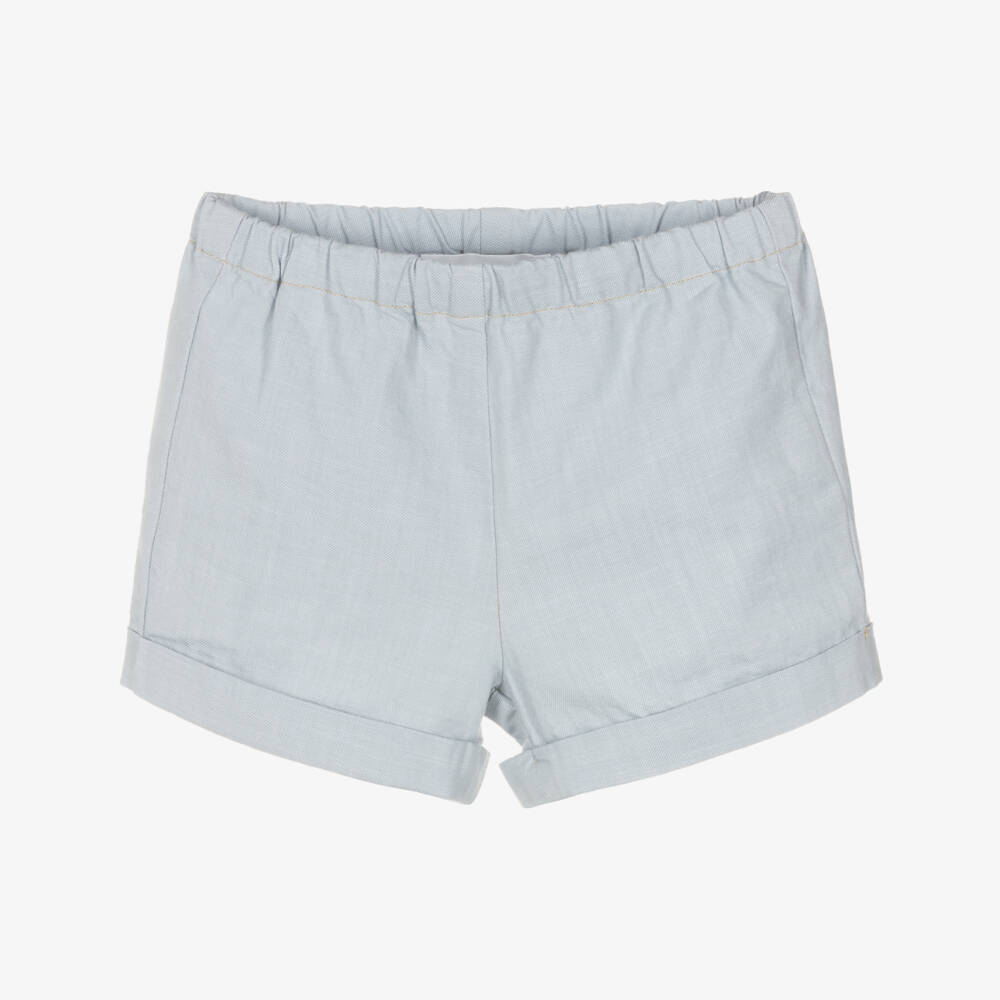 Bonpoint-Boys Pale Blue Cotton Roll-Up Shorts | Childrensalon Outlet