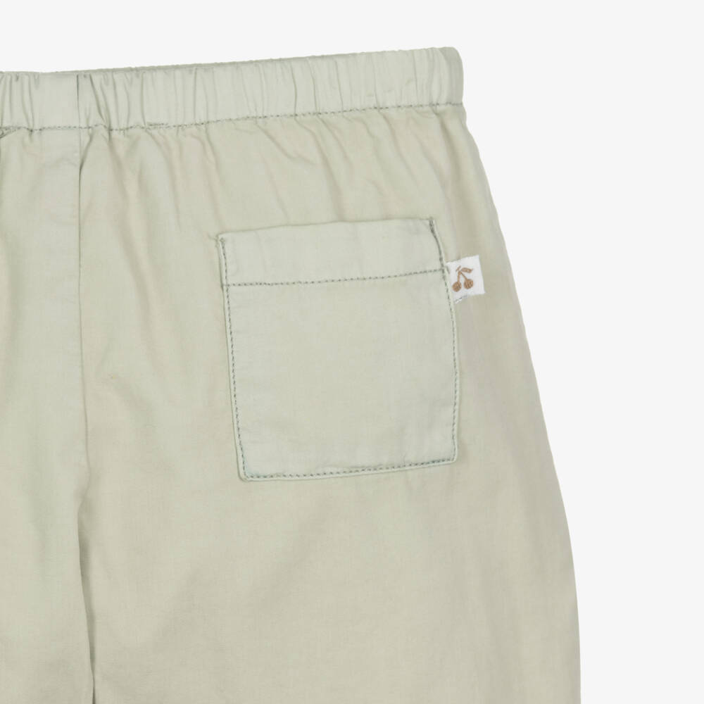 Bonpoint-Boys Pale Sage Green Cotton Trousers | Childrensalon Outlet