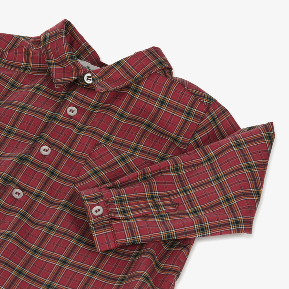Bonpoint-Boys Plaid Cotton Shirt | Childrensalon Outlet