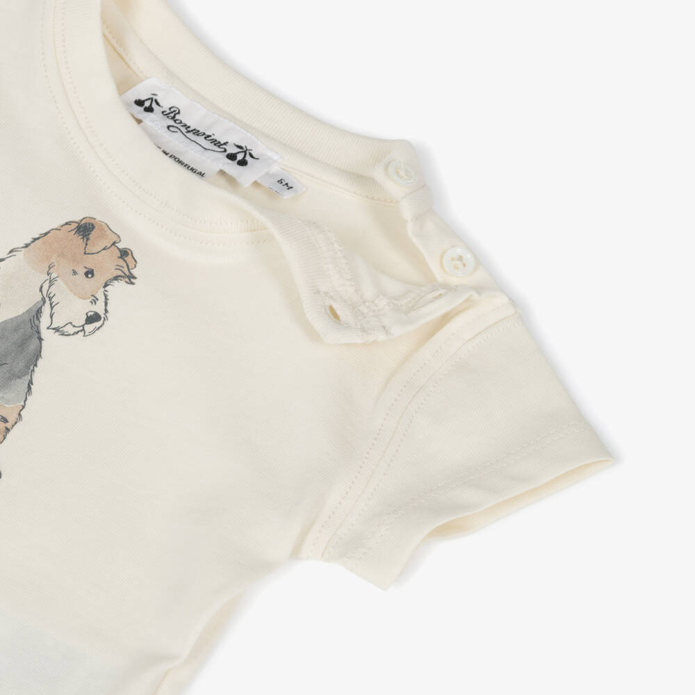 Bonpoint-Boys Soft Ivory Graphic Tee | Childrensalon Outlet