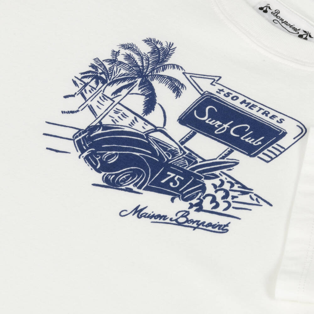 Bonpoint-Boys Soft Ivory Knit Tee | Childrensalon Outlet