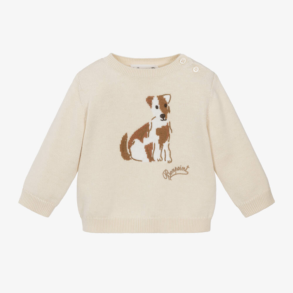 Bonpoint-Boys Woollen Knit Puppy Jumper | Childrensalon Outlet