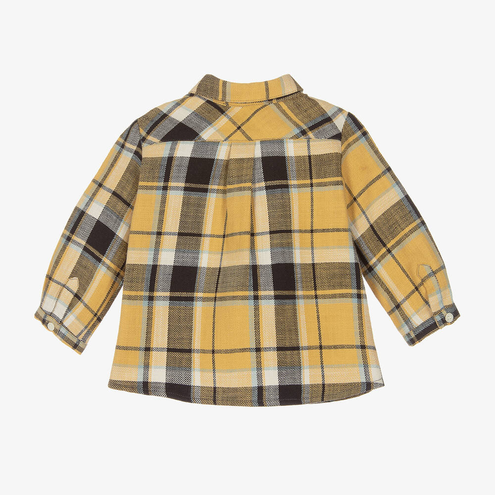 Bonpoint-Boys Yellow Check Flannel Shirt | Childrensalon Outlet