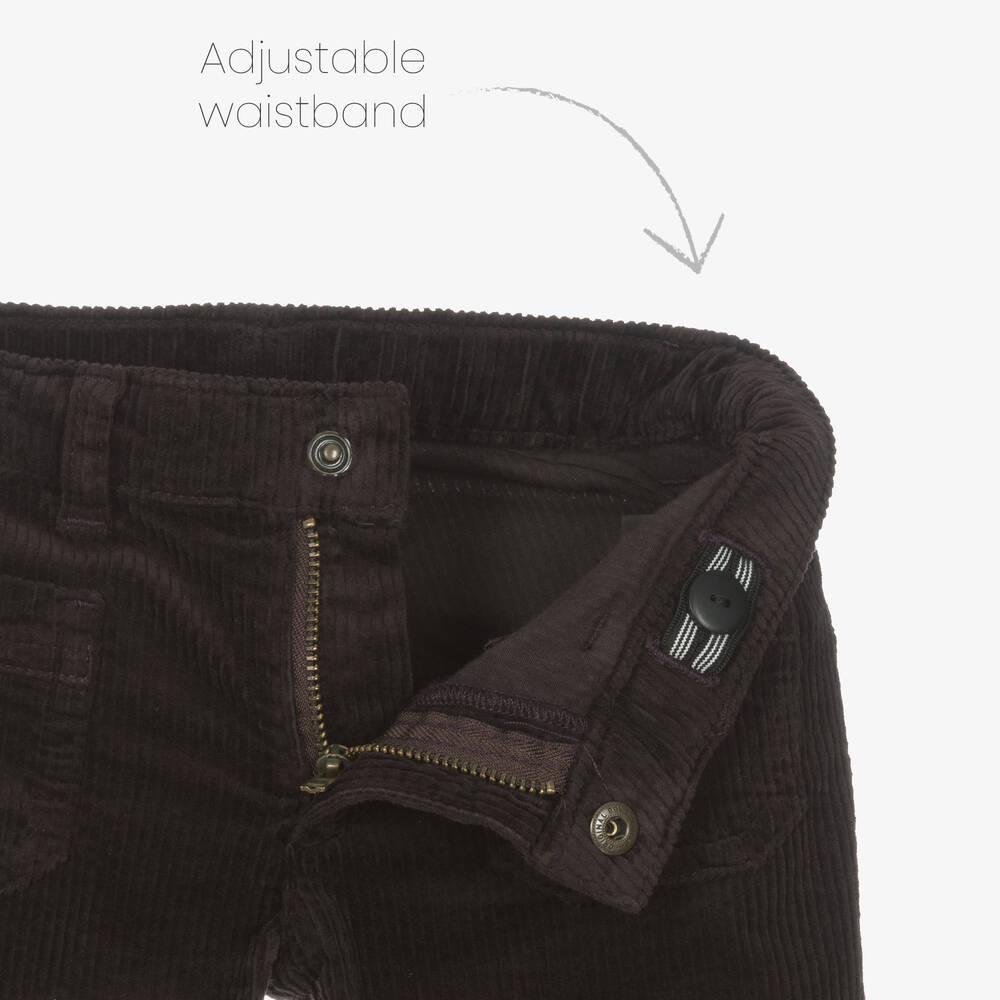 Bonpoint-Dark Brown Corduroy Flared Trousers | Childrensalon Outlet