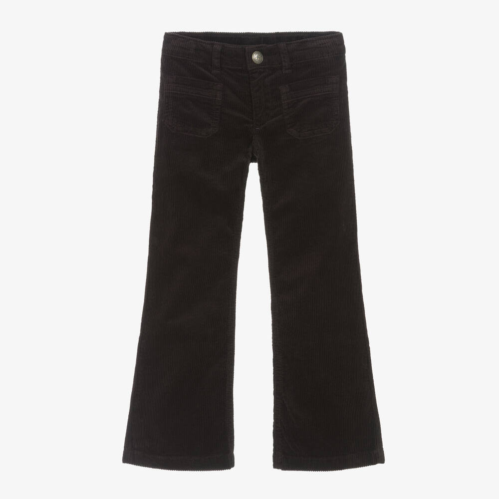 Bonpoint - Pantalon évasé marron foncé côtelé | Childrensalon