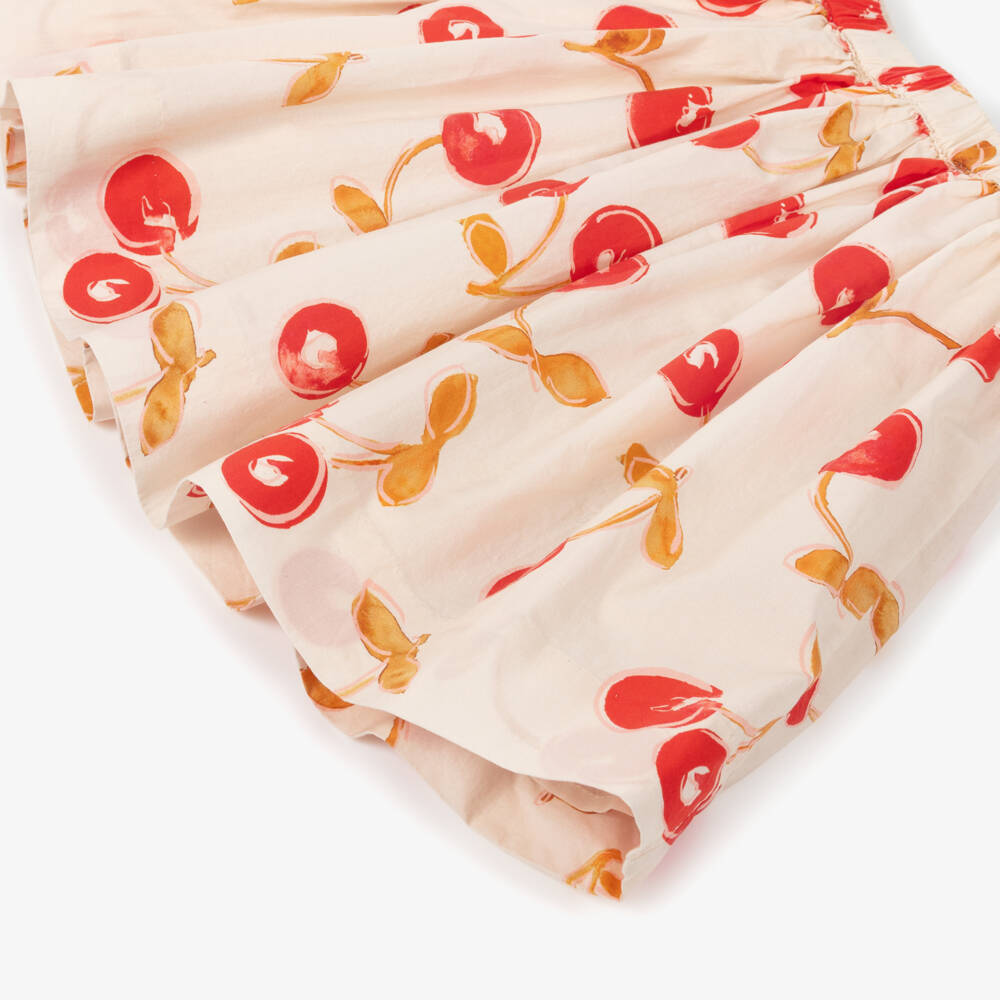Bonpoint-Girls Beige Cherry Print Cotton Poplin Skirt | Childrensalon Outlet