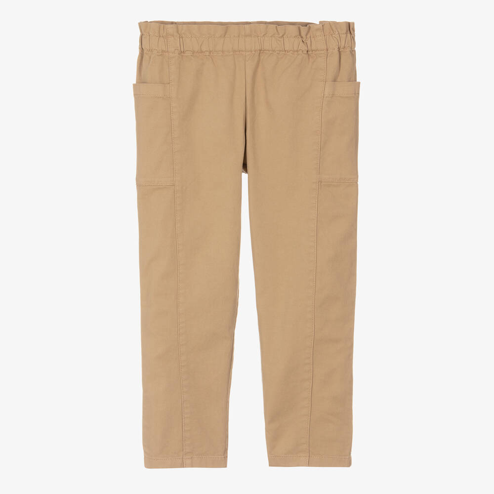 Bonpoint - Pantalon beige en coton Fille | Childrensalon