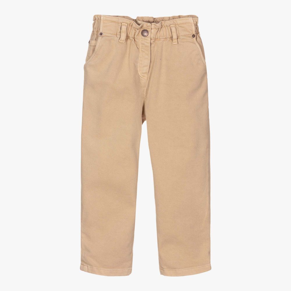 Bonpoint - Pantalon beige en denim Fille | Childrensalon
