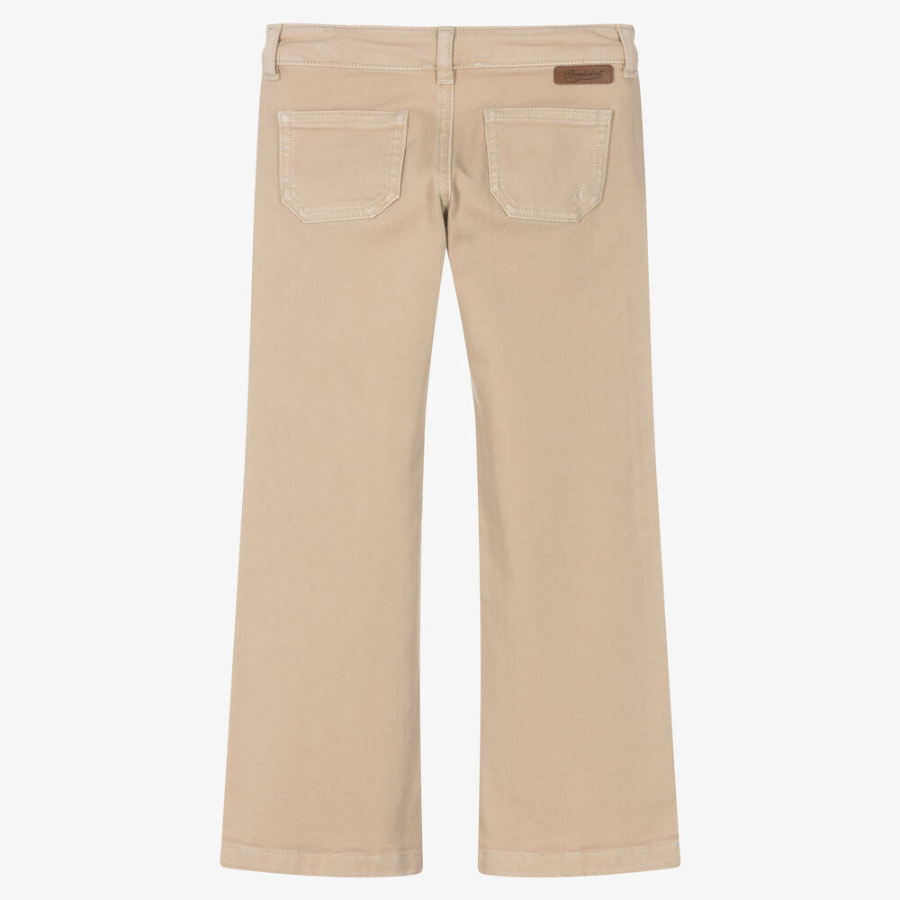 Bonpoint-Бежевые джинсы-клеш для девочек | Childrensalon Outlet