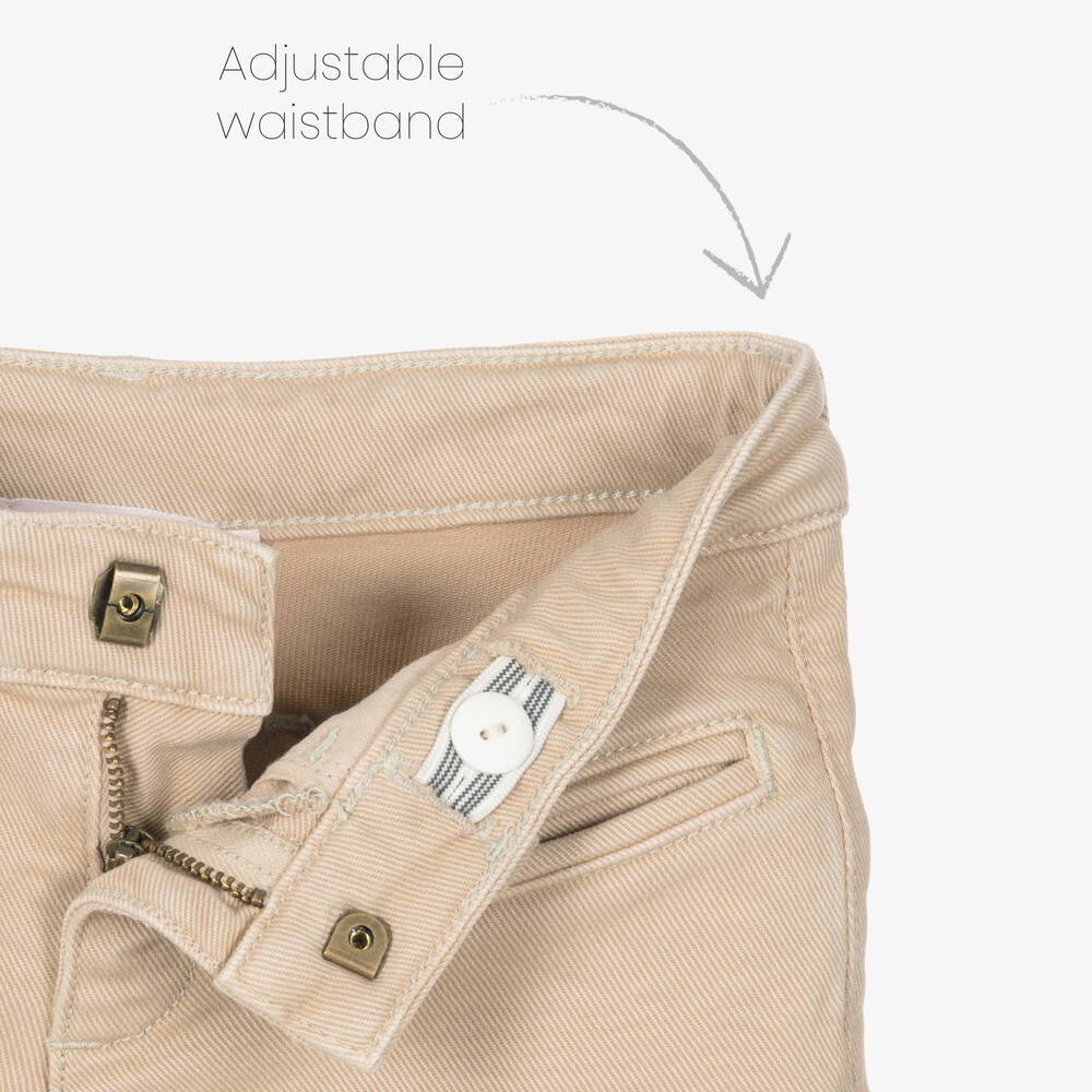 Bonpoint-Бежевые джинсы-клеш для девочек | Childrensalon Outlet