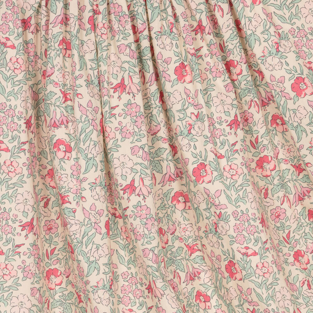 Bonpoint-Girls Beige & Pink Floral Liberty Fabric Dress | Childrensalon Outlet
