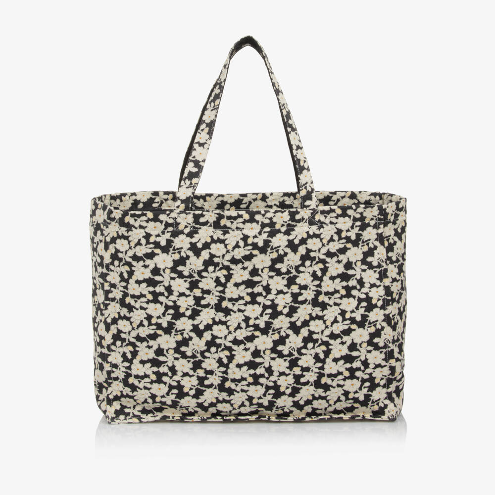 Bonpoint-حقيبة يد سوداء بنقشة زهور للبنات قابلة للعكس | Childrensalon Outlet