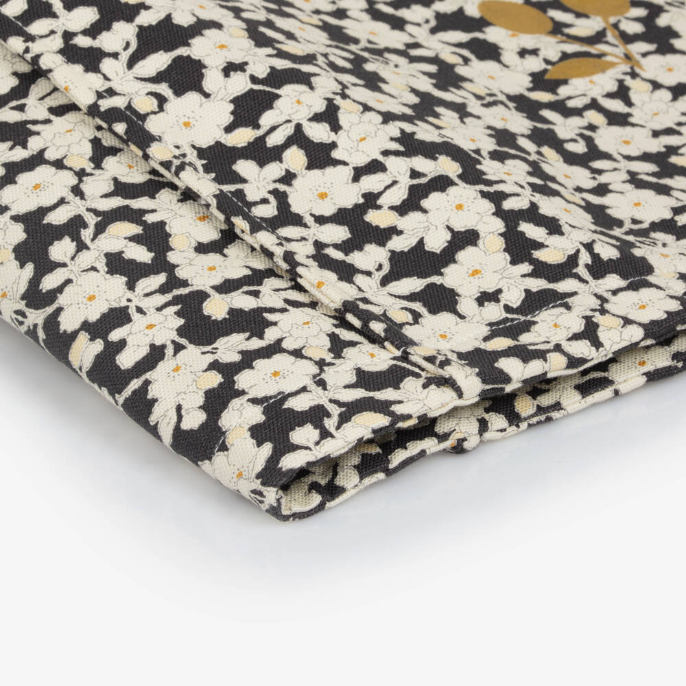 Bonpoint-حقيبة يد سوداء بنقشة زهور للبنات قابلة للعكس | Childrensalon Outlet