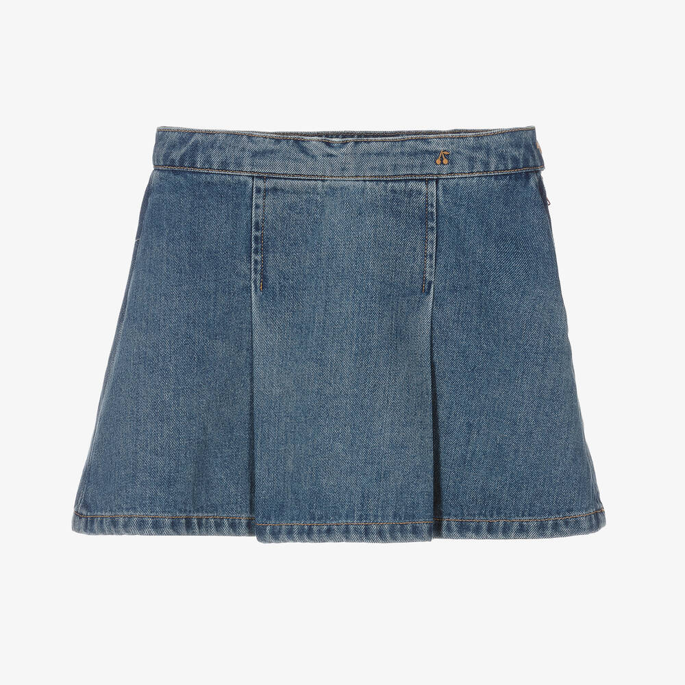 Bonpoint - Синяя джинсовая юбка со складками | Childrensalon
