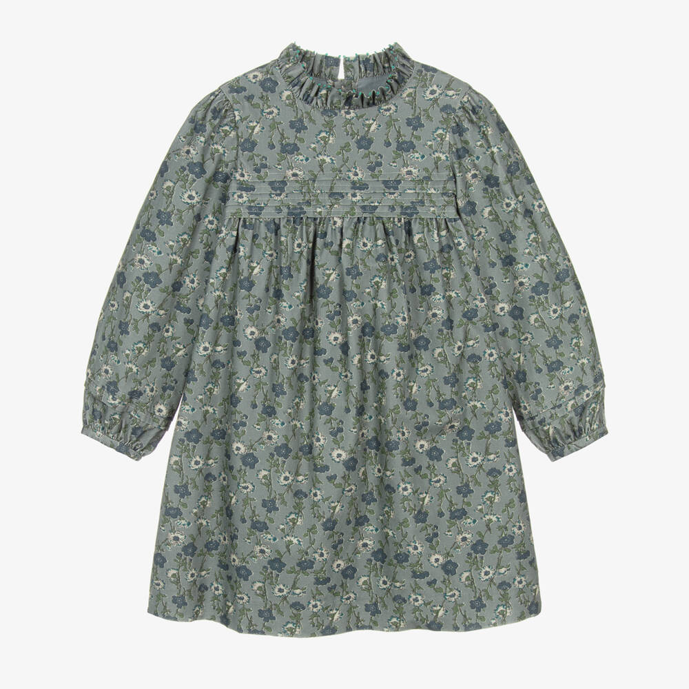Bonpoint-Girls Blue Liberty Floral Fabric Needlecord Dress | Childrensalon Outlet