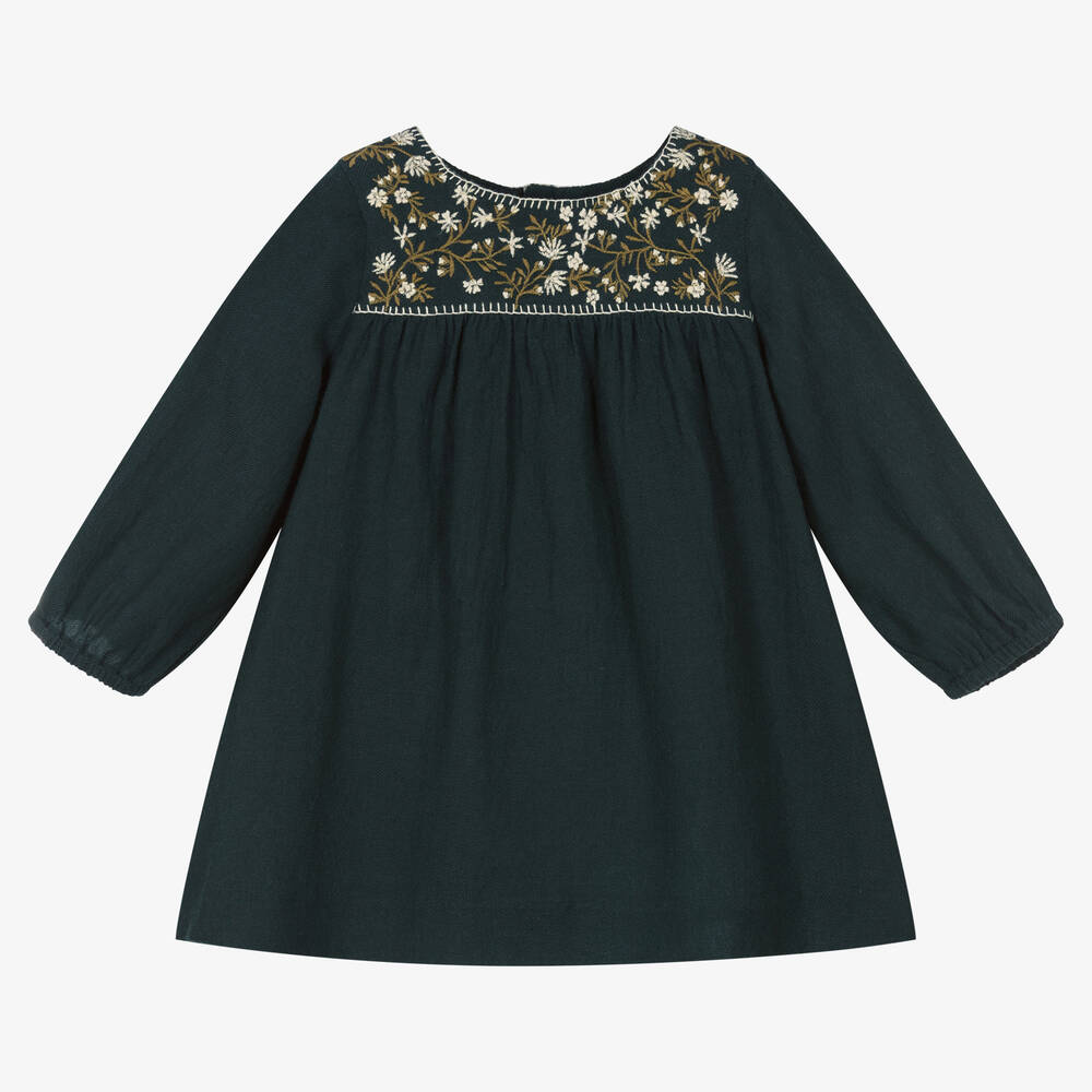 Bonpoint-Синее шерстяное платье для девочек | Childrensalon Outlet