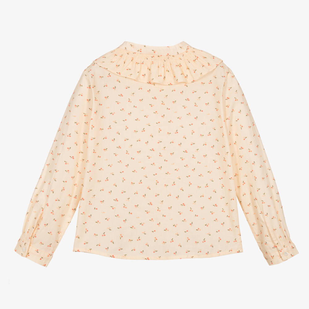Bonpoint-Girls Blush Cherry Ruffle Top | Childrensalon Outlet